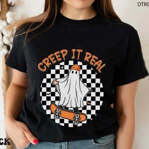 Retro Halloween Shirt, Creep it Real Vintage Ghost Halloween T-Shirt
